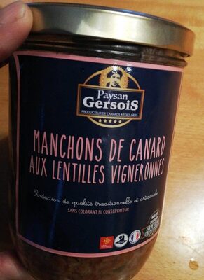 Manchons de canard aux lentilles front packaging