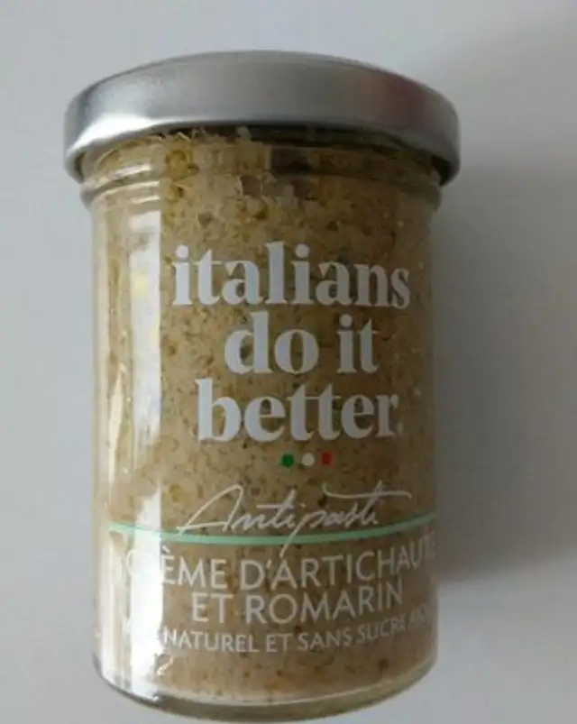 Crème d'artichauts et romarin front packaging