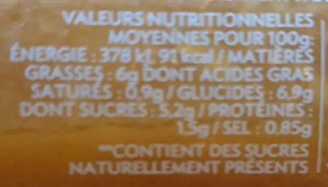 Tomates jaunes et oignons nutrition facts table