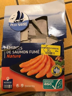 Emincés de saumon fumé nature front packaging