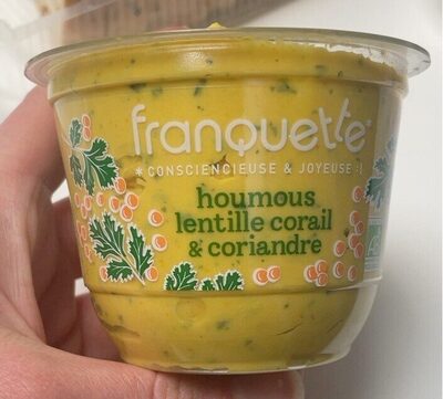 Houmous lentille corail et coriandre front packaging