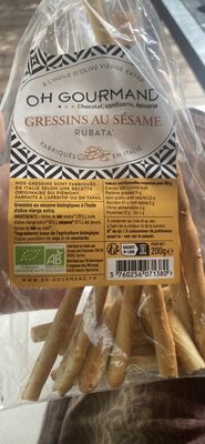 Gressins au sésame Rubata nutrition facts table