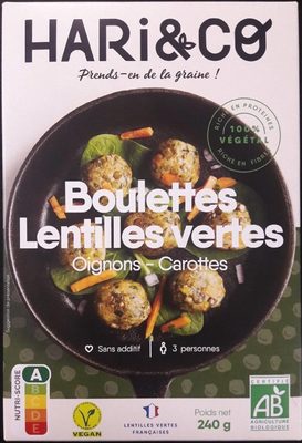 Boulettes Lentilles vertes - Oignons - Carottes