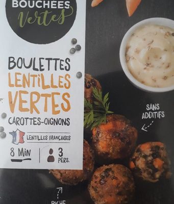 Boulettes lentilles vertes front packaging