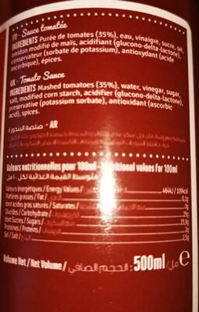 Yummys nutrition facts table