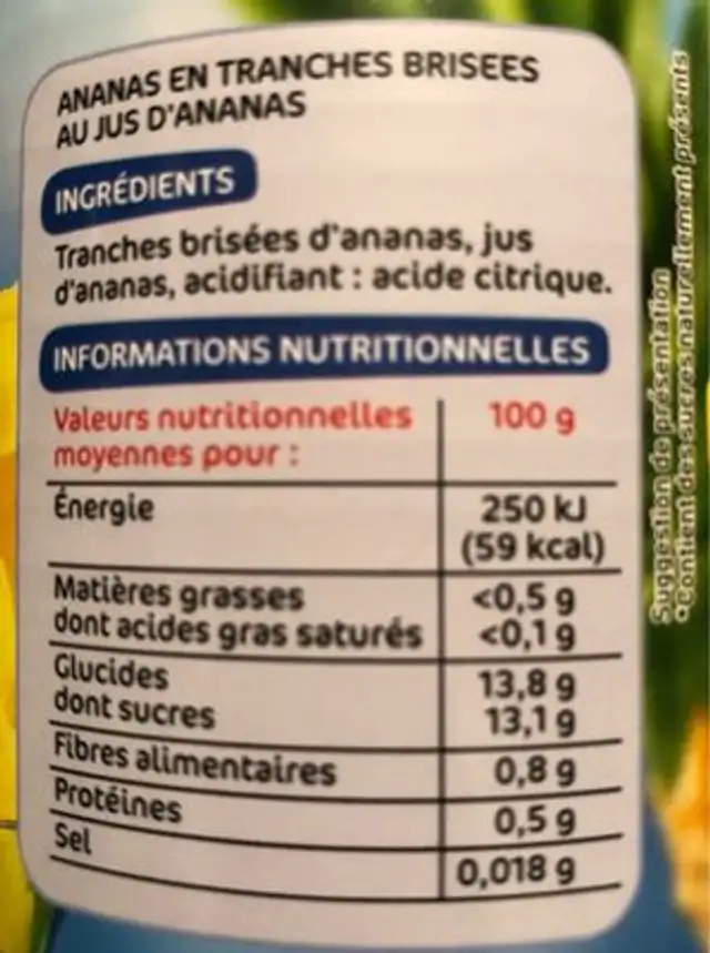 Saumon d'Ecosse fumé nutrition facts table