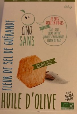 Biscuits salés huile d'olive fleur de sel de guérande front packaging