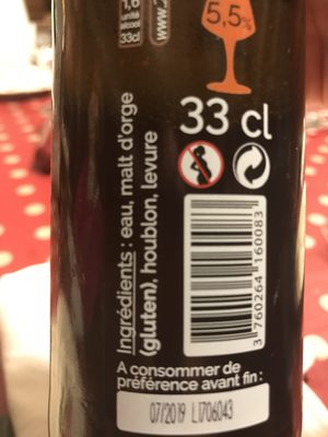 Single Hop ingredients label