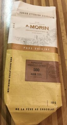 Papouasie Nouvelle Guinée Sido noir 70% pur beurre de cacao front packaging
