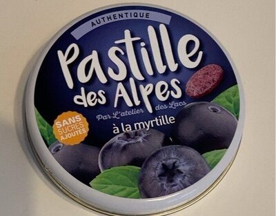 Pastille des Alpes à la myrtille front packaging