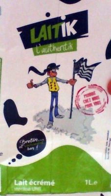 Lait Ecrémé stérilisé U.H.T. front packaging