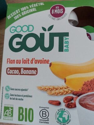 Flan au lait d'avoine Cacao Banane