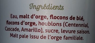 La saison du chasseur ingredients label