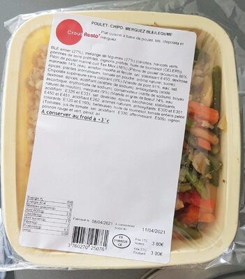 Poulet Chipo Merguez Ble/Legume front packaging