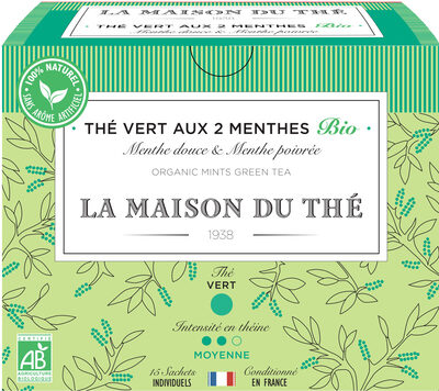 Thé vert aux deux menthes front packaging