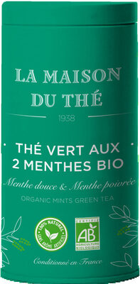 Thé vert aux 2 menthes bio front packaging