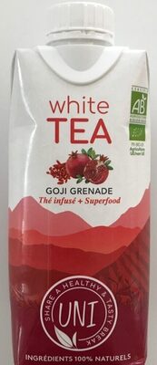 White tea goji grenade front packaging