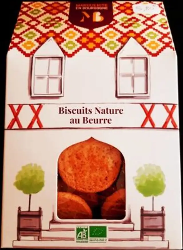 Biscuit nature au beurre front packaging