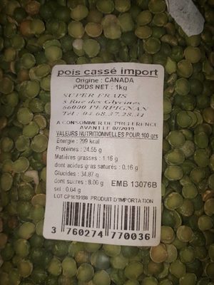 Pois cassé import