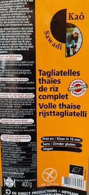 Tagliatelles thaïes de riz complet