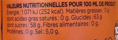 Sauce nems bio nutrition facts table