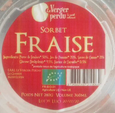 Sorbet fraise front packaging