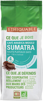 Café moulu de Sumatra front packaging
