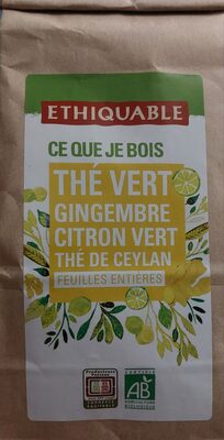 Thé Vert Gingembre Citron Vert Thé de ceylan