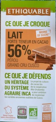 Perou grand cru cusco - Chocolat lait