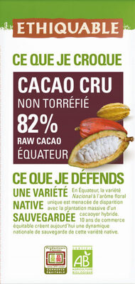 Cacao cru non torréfié 82%