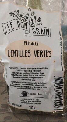 Fusilli lentilles vertes