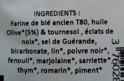 gressin ingredients label