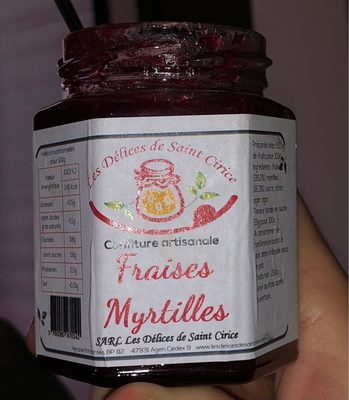 Confiture artisanale fraises myrtille