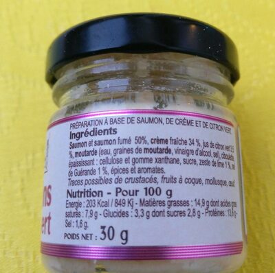 Duo de saumons - Crème et citron vert nutrition facts table
