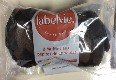 2 muffins pepite chocolat front packaging