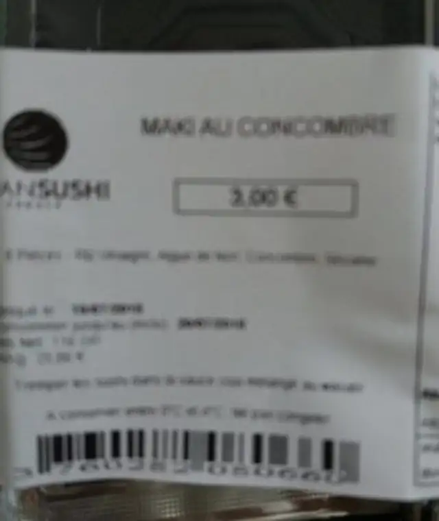 Maki au concombre front packaging