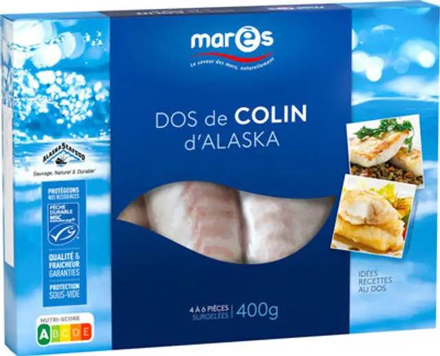 Dos de Colin d'Alaska surgelés front packaging