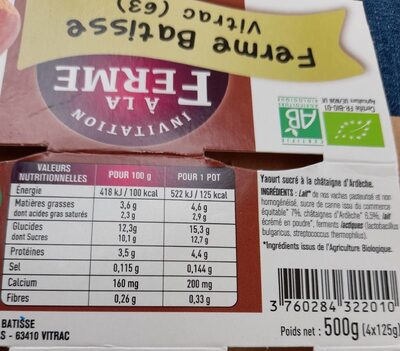 Yaourt Bio Châtaigne d'Ardèche