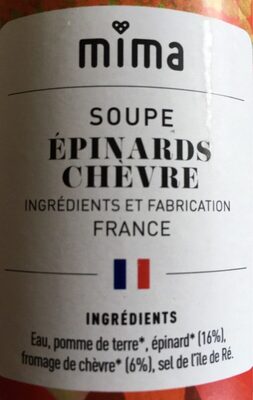 Soupe épinards chèvre