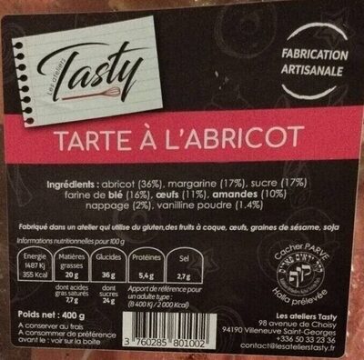Tarte à l'abricot front packaging
