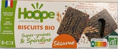 Biscuits Bio Sésame Spiruline front packaging