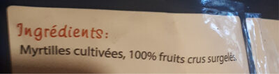 Myrtilles ingredients label