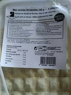 Mes ravioles artisanales