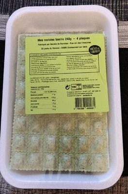 Mes ravioles basilic 240g - 4 plaques front packaging