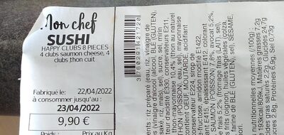 Mon chef sushi front packaging