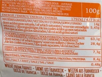 Céréales Choco'crok nutrition facts table