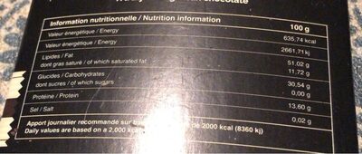 Tablette noir Madagascar infini nutrition facts table