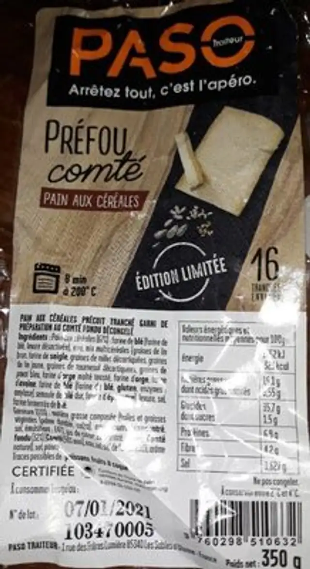 Prefou comté front packaging