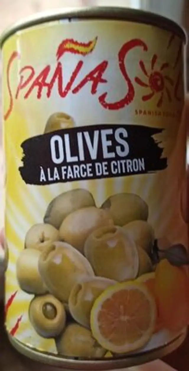 Olives à la farce de citron front packaging