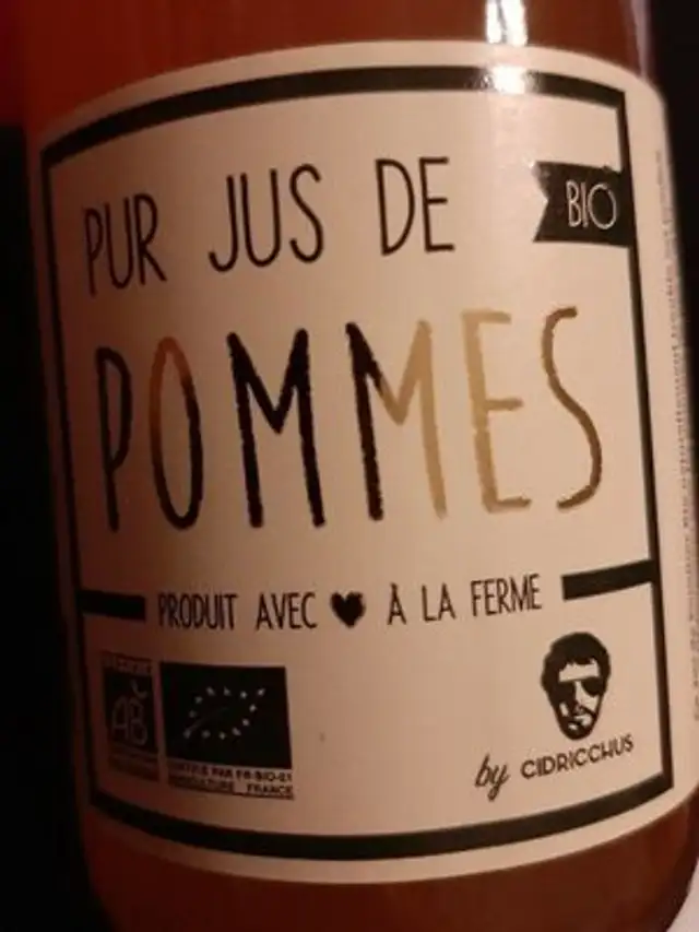 Jus de pomme front packaging